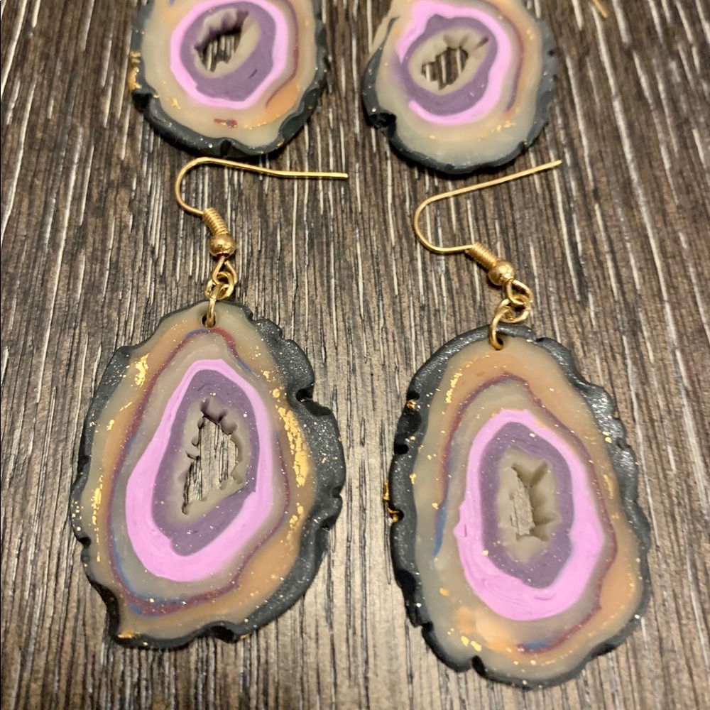 Handmade geode earrings